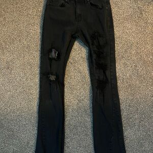 Men's Black Distressed Jeans